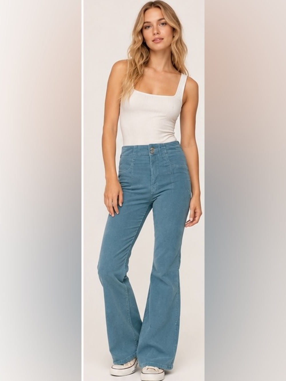 Free People We The Free Jayde Corduroy Flare Pants Blue 29